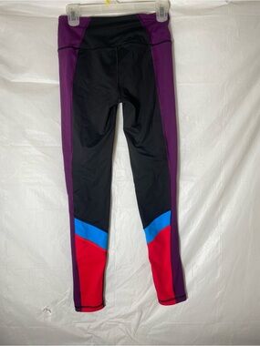 Victoria's Secret Colorblock Leggings - Purple, Black, Red & Blue